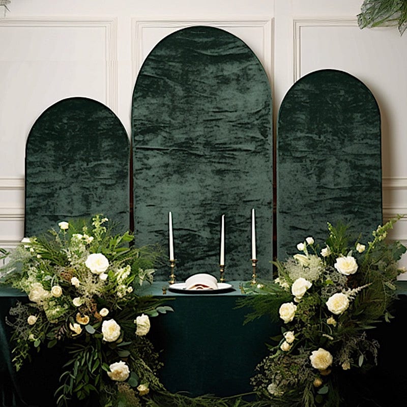 3 Crushed Velvet Chiara Wedding Arch Covers