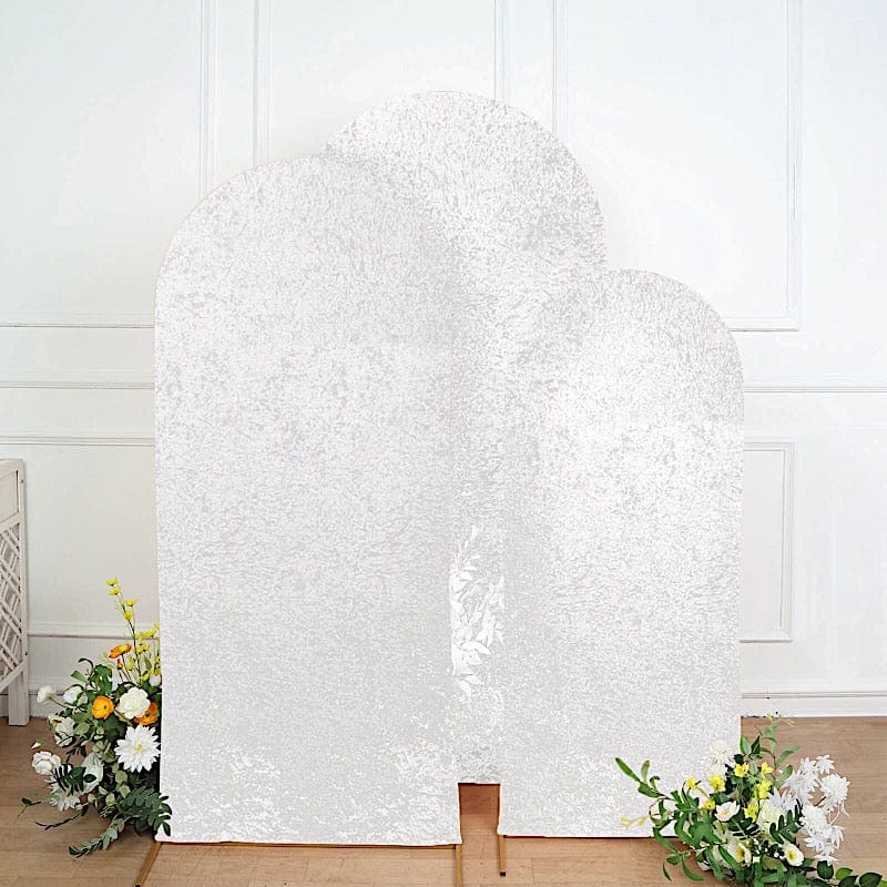 3 Crushed Velvet Chiara Wedding Arch Covers