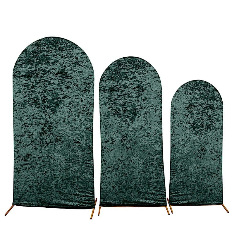 3 Crushed Velvet Chiara Wedding Arch Covers IRON_STND06_VEL01_SET_HUNT