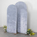 3 Crushed Velvet Round Top Wedding Arch Backdrop Stand Covers Set