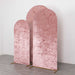 3 Crushed Velvet Round Top Wedding Arch Backdrop Stand Covers Set