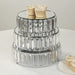 3 Crystal Pendant Stackable Round Metal Cake Stands with Mirror Top