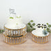 3 Crystal Pendant Stackable Round Metal Cake Stands with Mirror Top