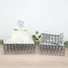 3 Crystal Pendant Stackable Square Metal Cake Stands with Mirror Top