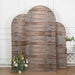 3 Fitted Spandex Round Top Wedding Arch Backdrop Stand Covers Set Wooden Design