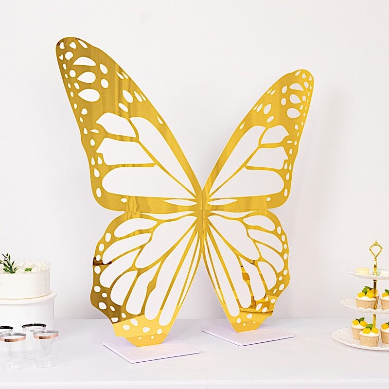 3 ft Butterfly Foamboard Stand - White and Gold