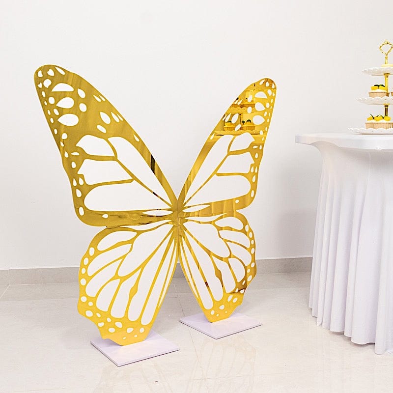 3 ft Butterfly Foamboard Stand - White and Gold