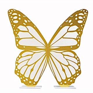 3 ft Butterfly Foamboard Stand - White and Gold BKDP_BUT_ACRY_3_WHTGD