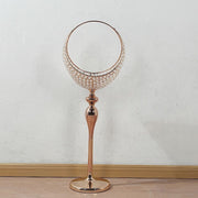 3 ft Crystal Beaded Metal Candle Holder Stand in Half Moon Basket Design - Gold CHDLR_FLORSTND01_35_GOLD