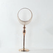 3 ft Crystal Beaded Metal Candle Holder Stand in Half Moon Basket Design - Gold CHDLR_FLORSTND01_35_GOLD