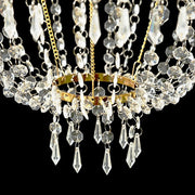 3 ft Empire Style Beaded Crystal Chandelier with Gold Ornate Metal Frame - Clear CHDLR_HANG01_3FT_GOLD
