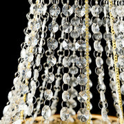 3 ft Empire Style Beaded Crystal Chandelier with Gold Ornate Metal Frame - Clear CHDLR_HANG01_3FT_GOLD