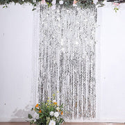 3 ft x 6 ft Metallic Wavy Foil Fringe Backdrop Curtain