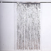 3 ft x 6 ft Metallic Wavy Foil Fringe Backdrop Curtain