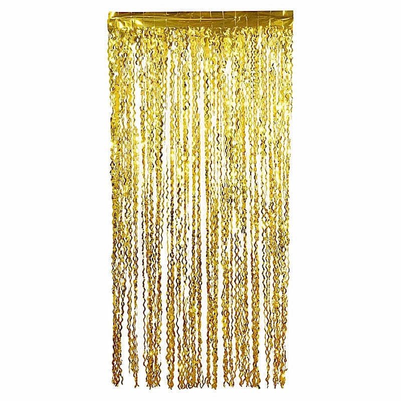 3 ft x 6 ft Metallic Wavy Foil Fringe Backdrop Curtain