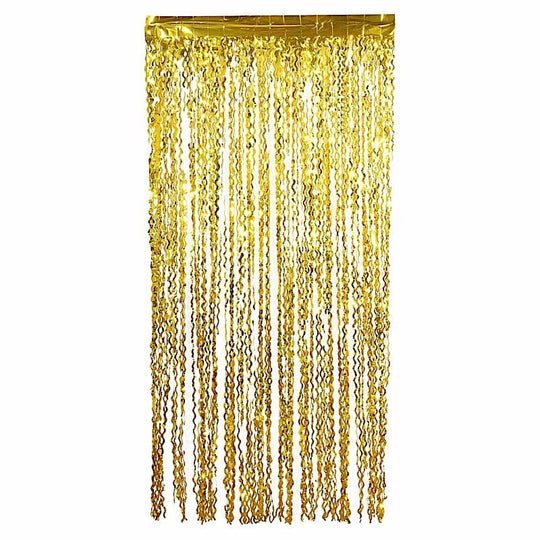 3 ft x 6 ft Metallic Wavy Foil Fringe Backdrop Curtain