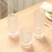 3 Glass Taper Candle Holders with Gemstone Pattern - Clear CAND_HOLD_016_SET_CLR
