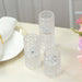 3 Glass Taper Candle Holders with Gemstone Pattern - Clear CAND_HOLD_016_SET_CLR