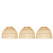 3 Handwoven Dome Pendant Rattan Light Shades - Natural CHDLR_HANG04_WAV03_SET3_NAT