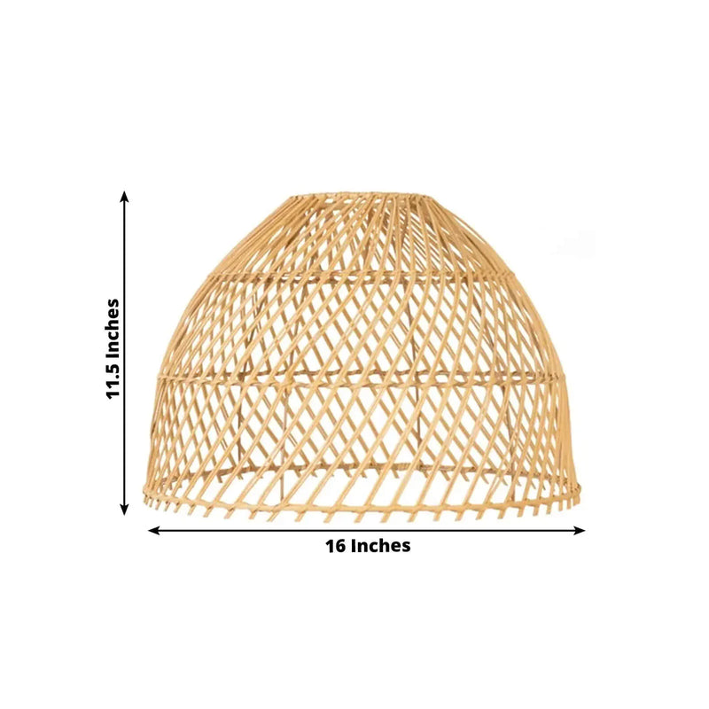 3 Handwoven Dome Pendant Rattan Light Shades - Natural CHDLR_HANG04_WAV03_SET3_NAT