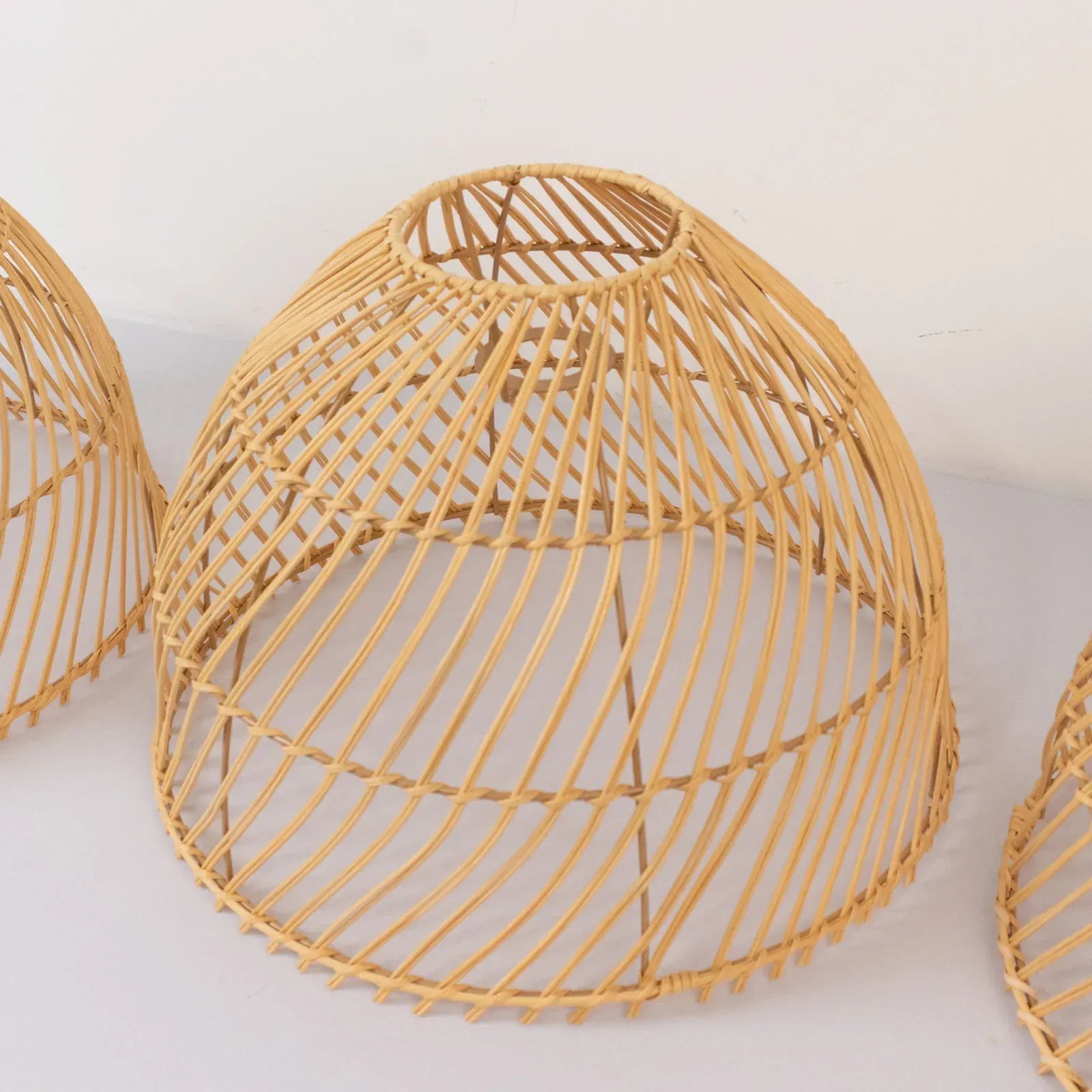 3 Handwoven Dome Pendant Rattan Light Shades - Natural CHDLR_HANG04_WAV03_SET3_NAT