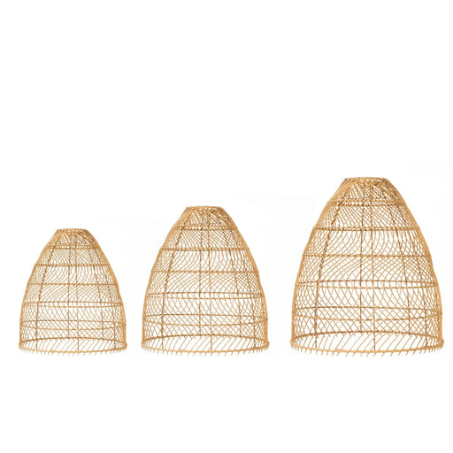 3 Handwoven Rattan Pendant Light Shades - Natural CHDLR_HANG04_WAV02_SET3_NAT