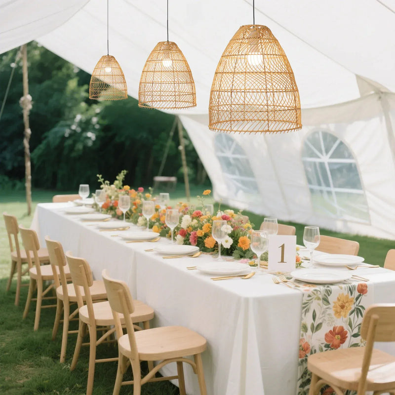 3 Handwoven Rattan Pendant Light Shades - Natural CHDLR_HANG04_WAV02_SET3_NAT