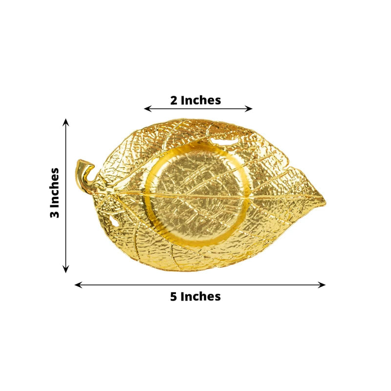 3 Maple Leaf 5" Metal Votive Candle Holders