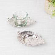 3 Maple Leaf 5" Metal Votive Candle Holders