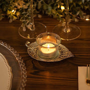 3 Maple Leaf 5" Metal Votive Candle Holders