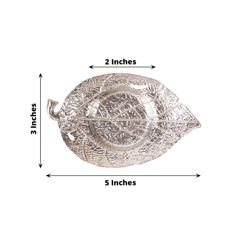 3 Maple Leaf 5" Metal Votive Candle Holders