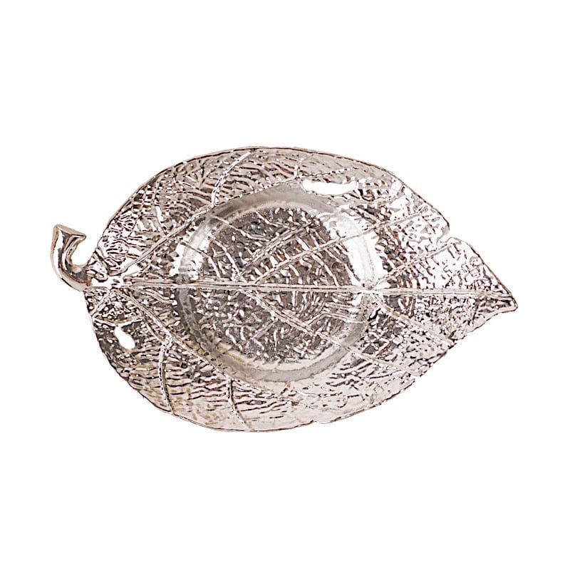 3 Maple Leaf 5" Metal Votive Candle Holders CAND_HOLD_013_SILV