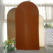 3 Matte Fitted Spandex Round Top Wedding Arch Backdrop Stand Covers Set