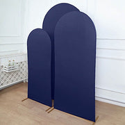 3 Matte Fitted Spandex Round Top Wedding Arch Backdrop Stand Covers Set