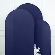 3 Matte Fitted Spandex Round Top Wedding Arch Backdrop Stand Covers Set