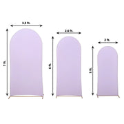 3 Matte Fitted Spandex Round Top Wedding Arch Backdrop Stand Covers Set