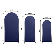 3 Matte Fitted Spandex Round Top Wedding Arch Backdrop Stand Covers Set