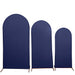 3 Matte Fitted Spandex Round Top Wedding Arch Backdrop Stand Covers Set IRON_STND06_SPX_SET_NAVY