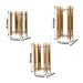 3 Metal Plinths Flower Display Stands with Square Acrylic Plates - Gold IRON_STND19_SET_GOLD