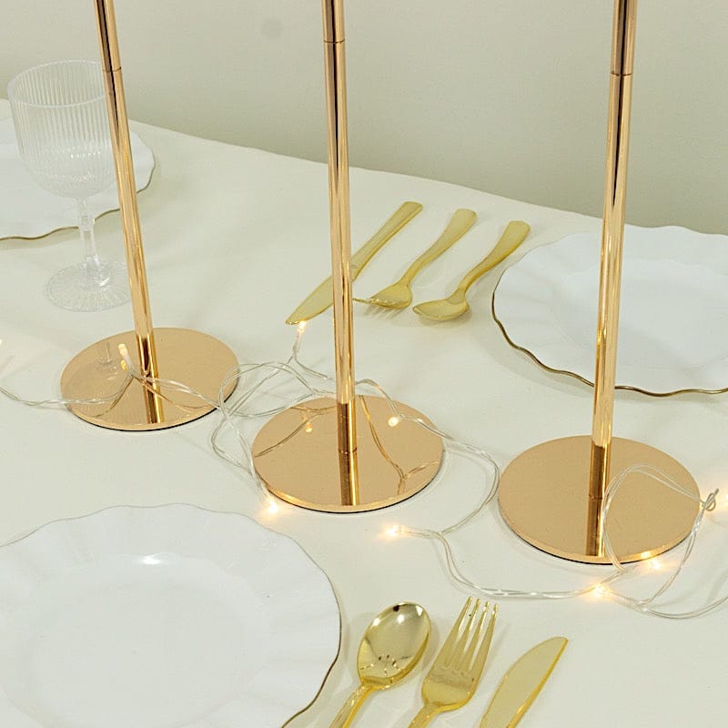 3 Metal Taper Candle Holders with Hurricane Glass Shades Set - Gold CHDLR_CAND_041_SET2_GOLD