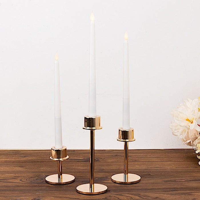 3 Metal Taper Candlestick Holders - Gold CAND_HOLD_TP041_SET_GOLD