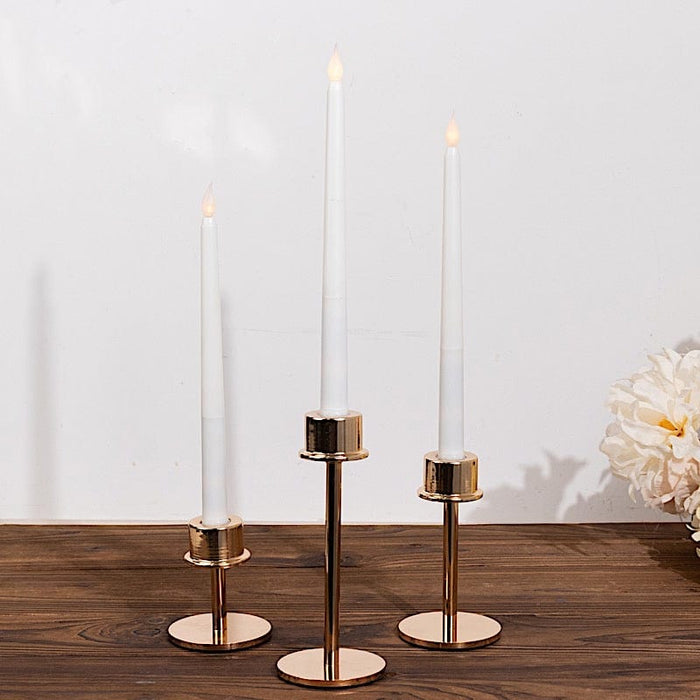 3 Metal Taper Candlestick Holders - Gold CAND_HOLD_TP041_SET_GOLD