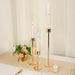 3 Metal with Glass Taper Candlestick Holders Centerpieces