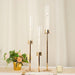 3 Metal with Glass Taper Candlestick Holders Centerpieces