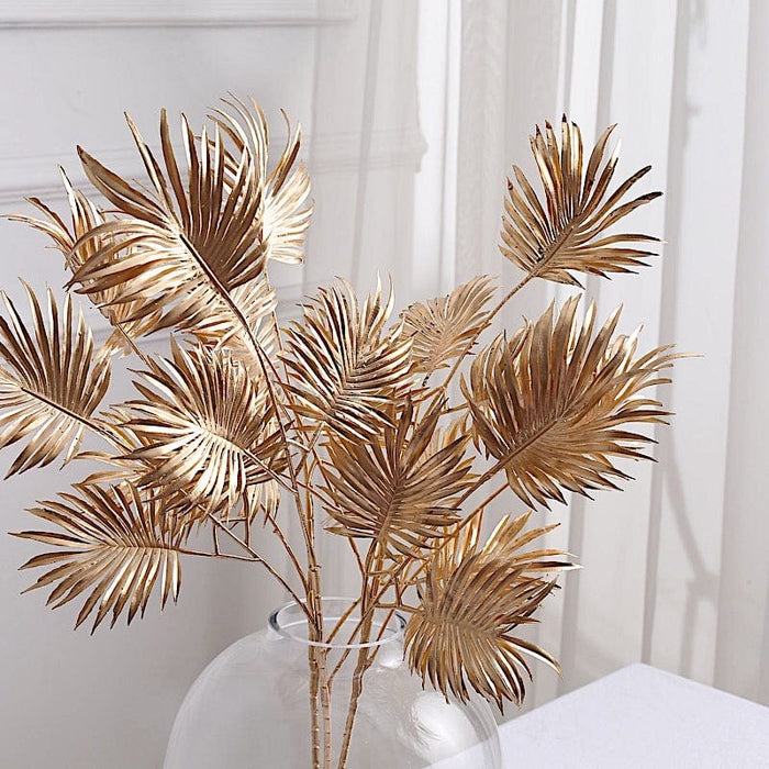3 Metallic 24" Artificial Palm Leaf Branches - Gold ARTI_METLIC21_GOLD