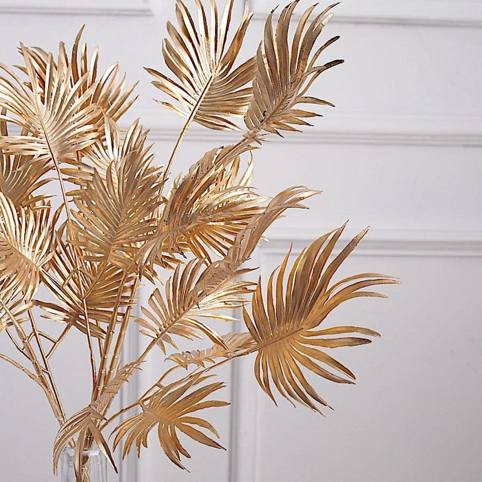 3 Metallic 24" Artificial Palm Leaf Branches - Gold ARTI_METLIC21_GOLD