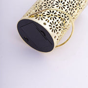 3 Metallic 3" x 5" Plastic LED Lantern Lamps with Flower Design - Gold LED_CAND_PL10_GOLD