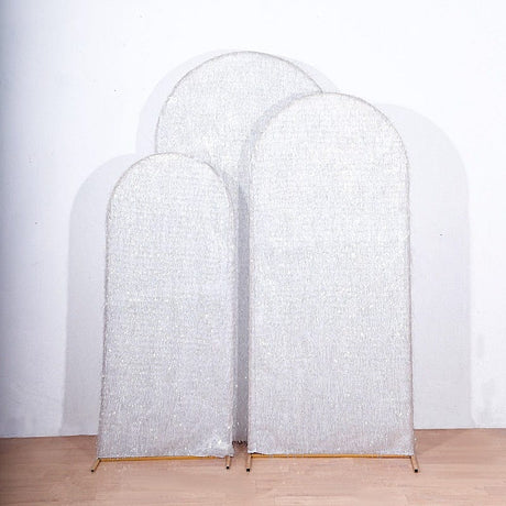 3 Metallic Fringe Chiara Backdrop Stand Covers