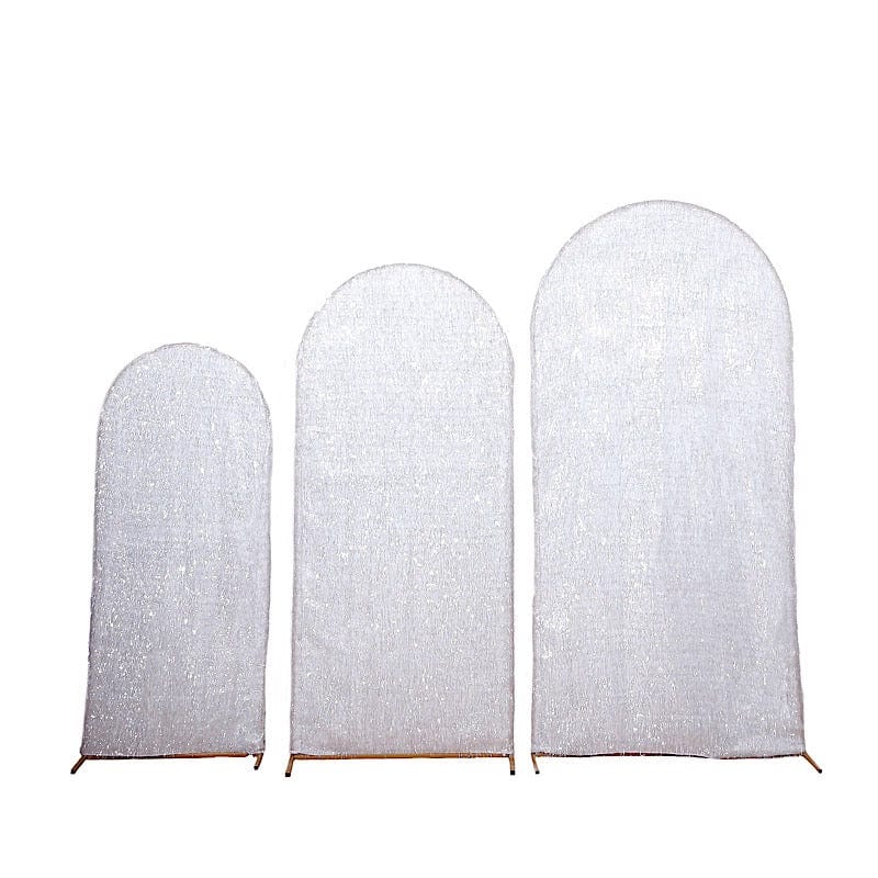 3 Metallic Fringe Chiara Backdrop Stand Covers