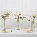 3 Metallic Gold Trumpet Flower Vase Centerpieces - Gold CHDLR_067_SET_GOLD